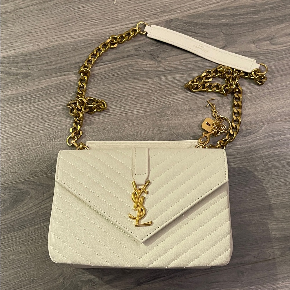 Cream Quilted Crossbody Bag